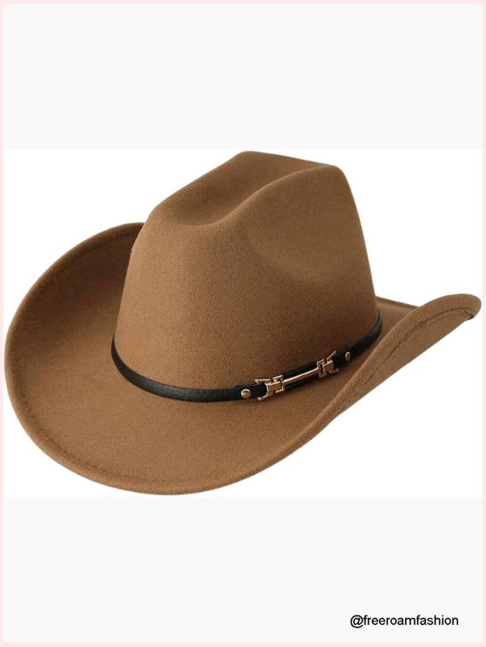 Wide Brim Cowboy Hat with Metal Studs Country Concert Costume
